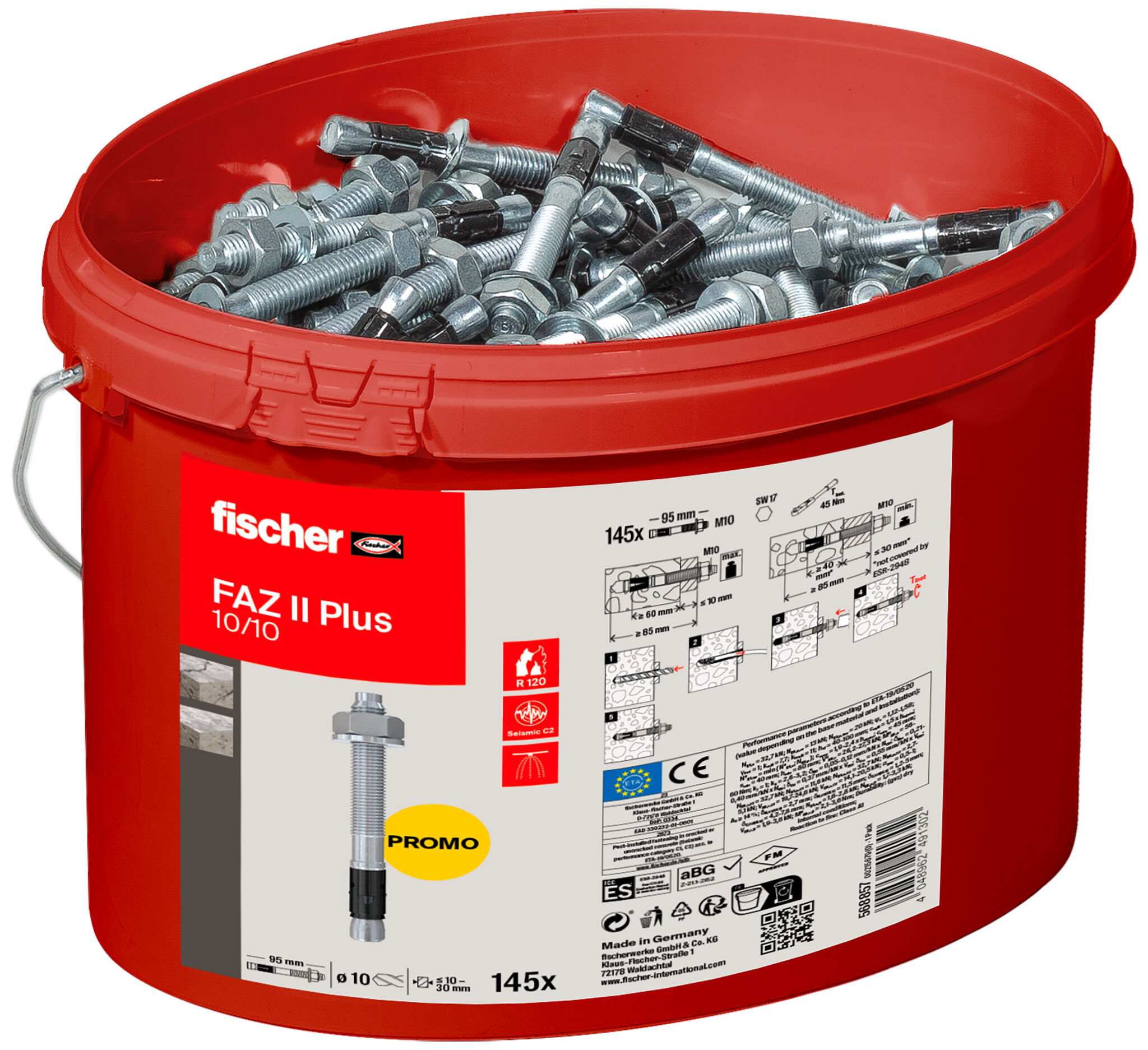 fischer bolt anchor FAZ II Plus 10/10 bucket